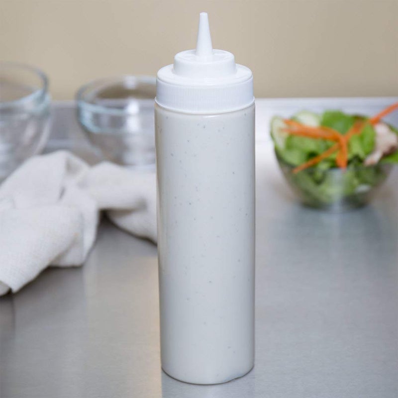 THW زجاجات ضغط بلاستيكية سعة 24 أونصة 710 مل للكاتشب وصلصة الشواء والشراب والتوابل والخردل والمايونيز والصلصة الحارة وزيت الزيتون والتتبيل، عبوة مكونة من 6 قطع - Image 5