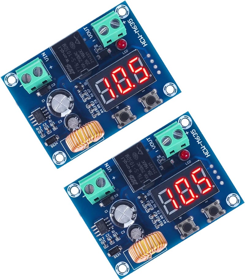 IS 2 PCS Low Voltage Cutoff, Icstation DC 12V-36V 20A Over Discharge Protection Low Voltage Protector Disconnect Switch Module for Lead Acid Lithium Battery Solar Panel Light - Image 1