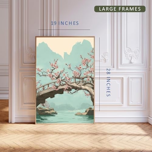 Gamya Framed Japan Samurai Theme Wall Painting Posters For Office, Living Room, Bedroom Wall Decor - Japanese Japandi Samurai Aesthetic Room Decor (River, 19x29 Inches, Framed) - Image 2