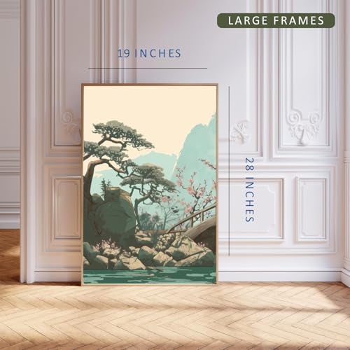 Gamya Framed Japan Samurai Theme Wall Painting Posters For Office, Living Room, Bedroom Wall Decor - Japanese Japandi Samurai Aesthetic Room Decor (River, 19x29 Inches, Framed) - Image 3