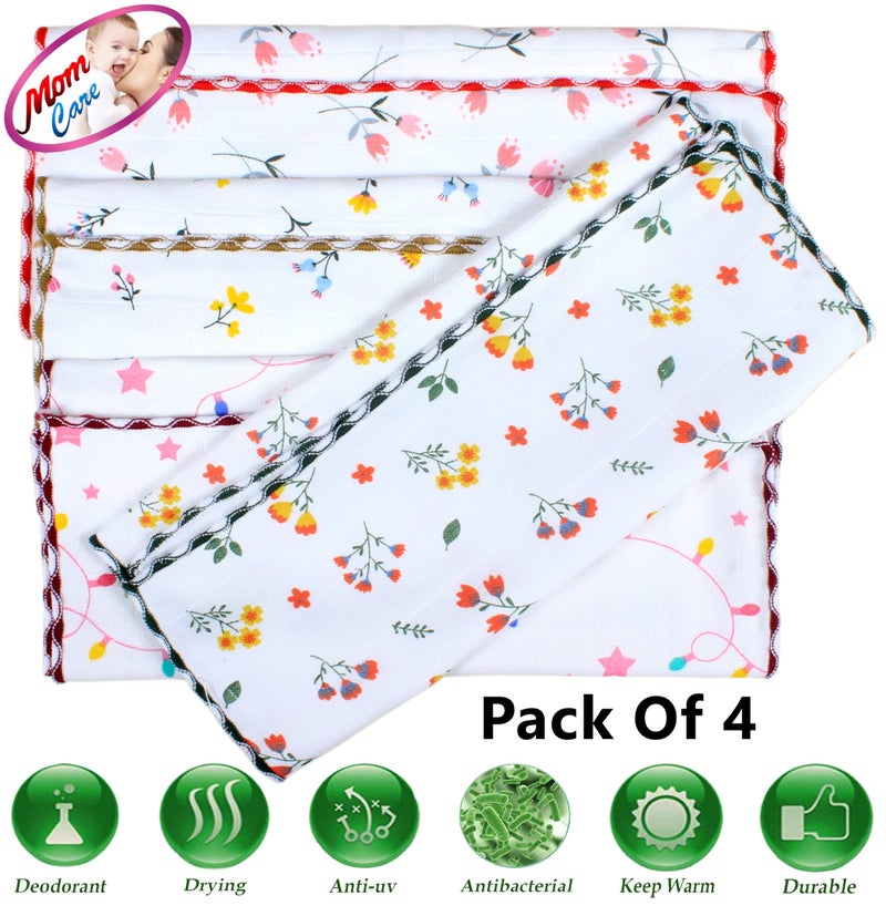 MOM CARE Cotton Hand Towels for Babies Extra Soft/Quick Dry/Strong Water Absorbent/Napkins Towel for Kids, Boys and Girls Pack of 4 White 31x 48 cm, 400 TC - Image 5