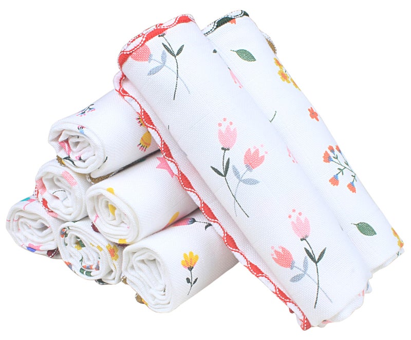 MOM CARE Cotton Hand Towels for Babies Extra Soft/Quick Dry/Strong Water Absorbent/Napkins Towel for Kids, Boys and Girls Pack of 4 White 31x 48 cm, 400 TC - Image 1