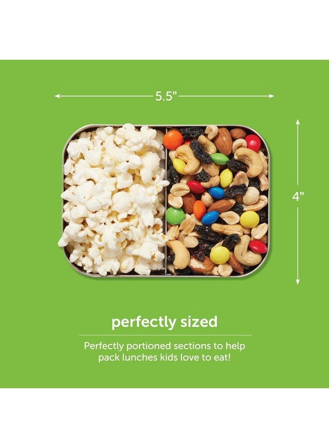 LunchBots Small Protein Packer Bento Box - Extra Small Divided Stainless Steel Snack Container - 4 Sections for 1-2oz of Nuts, Meat, Cheese, Finger Foods - Dishwasher Safe - Stainless Lid - Image 4