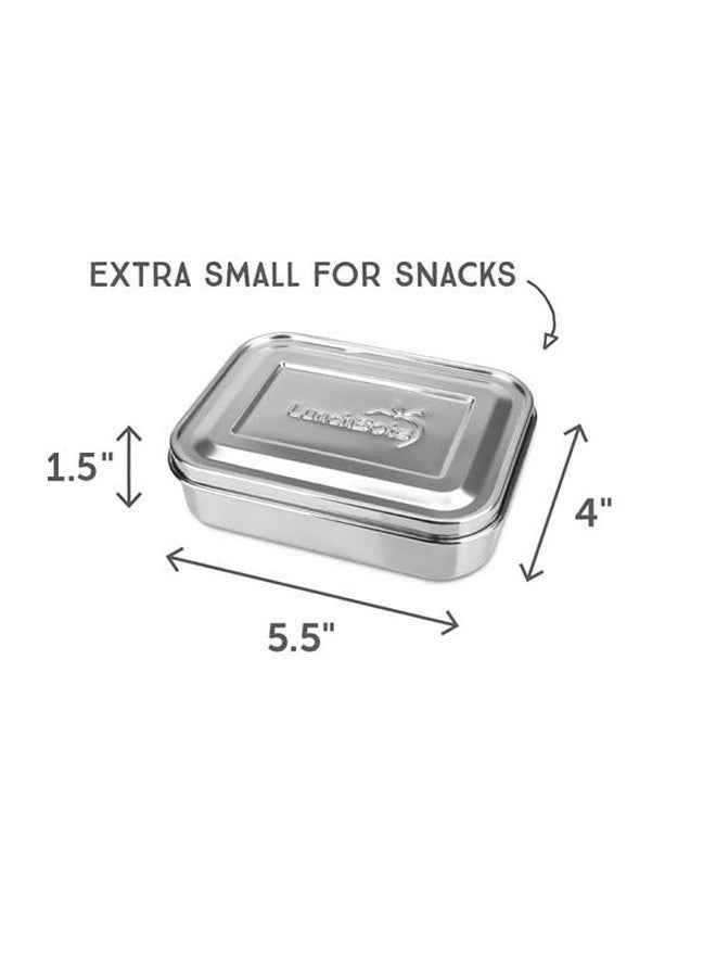LunchBots Small Protein Packer Bento Box - Extra Small Divided Stainless Steel Snack Container - 4 Sections for 1-2oz of Nuts, Meat, Cheese, Finger Foods - Dishwasher Safe - Stainless Lid - Image 2