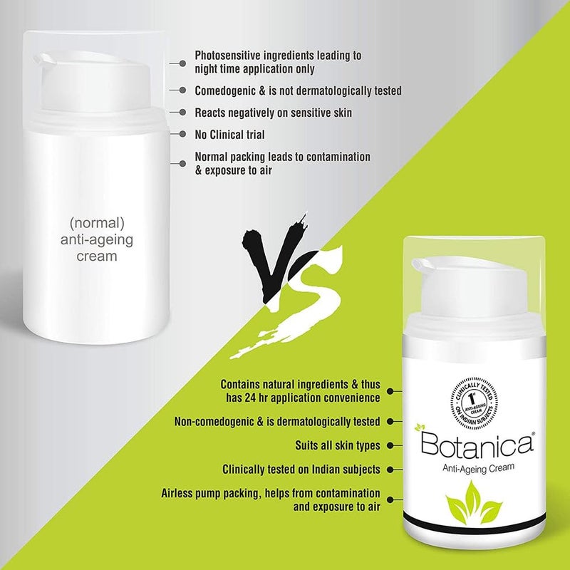 New Botanica Anti Ageing cream Controls wrinkles and fine lines Non Comedogenic 50 gm - Image 5