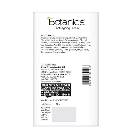 New Botanica Anti Ageing cream Controls wrinkles and fine lines Non Comedogenic 50 gm - Image 2