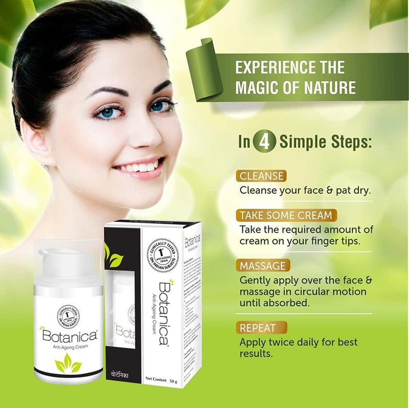 New Botanica Anti Ageing cream Controls wrinkles and fine lines Non Comedogenic 50 gm - Image 4