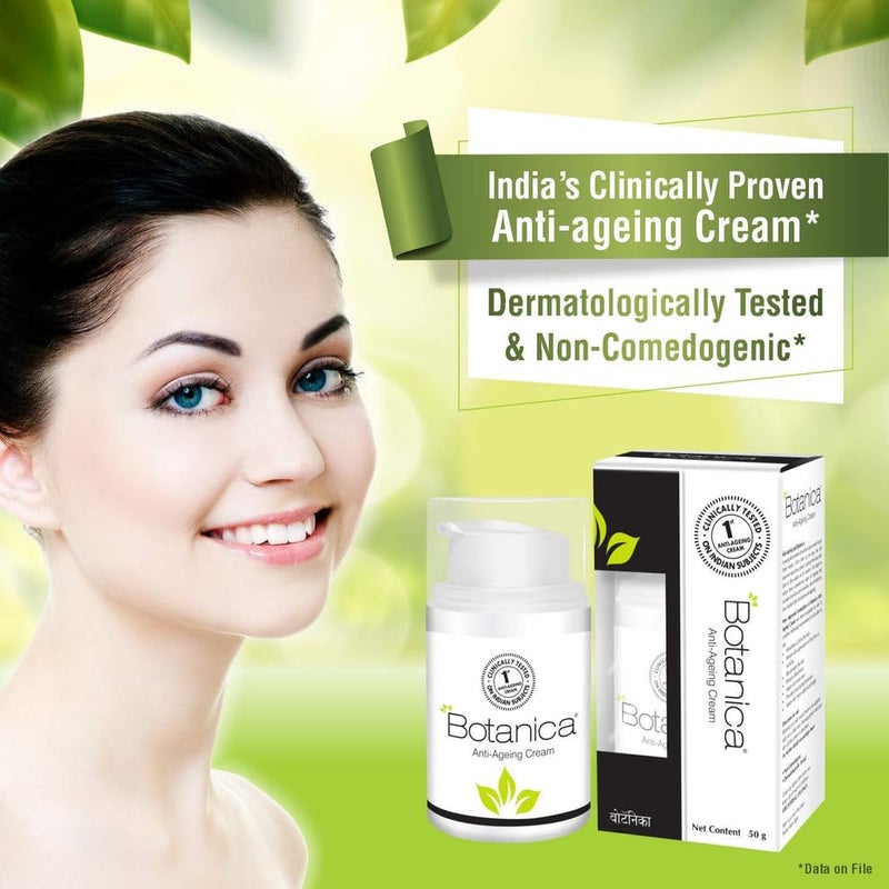 New Botanica Anti Ageing cream Controls wrinkles and fine lines Non Comedogenic 50 gm - Image 3