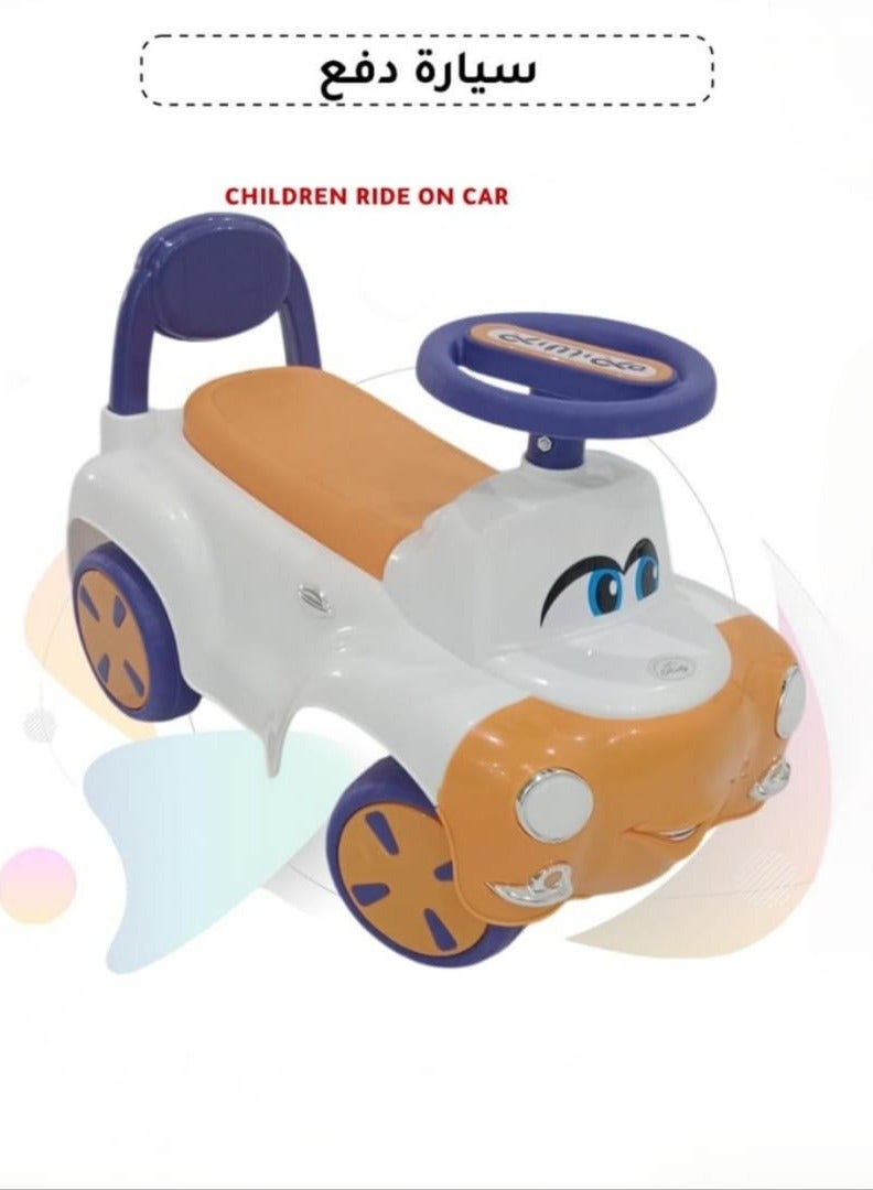 Rally Kids Ride-On Car Cute Brown and White Push Car with Non-Slip Handle, Storage Box, Easy Maneuverability - Safe and Durable Ride-On Toy for Kids - Perfect Birthday Gift for Boys and Girls  - Image 1