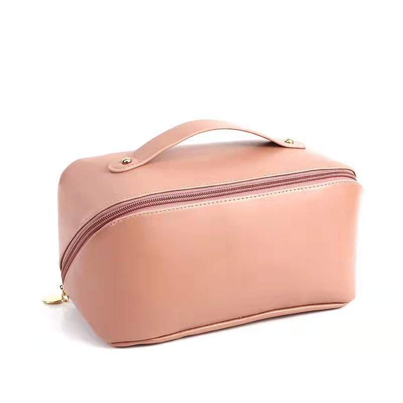 Large Capacity Checked Cosmetic Bag Organizer Pink pillow bag boutique version 