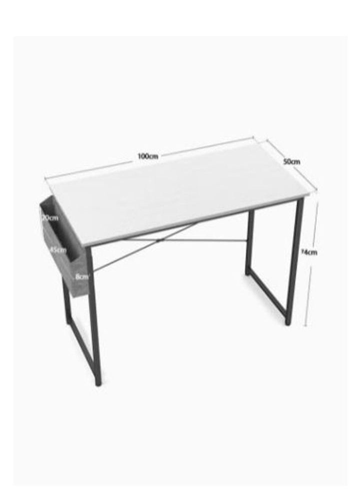 Generic - Computer Desk 100cm Home Office Writing Study Desk Modern Simple Style Laptop Table with Storage Bag - Image 1