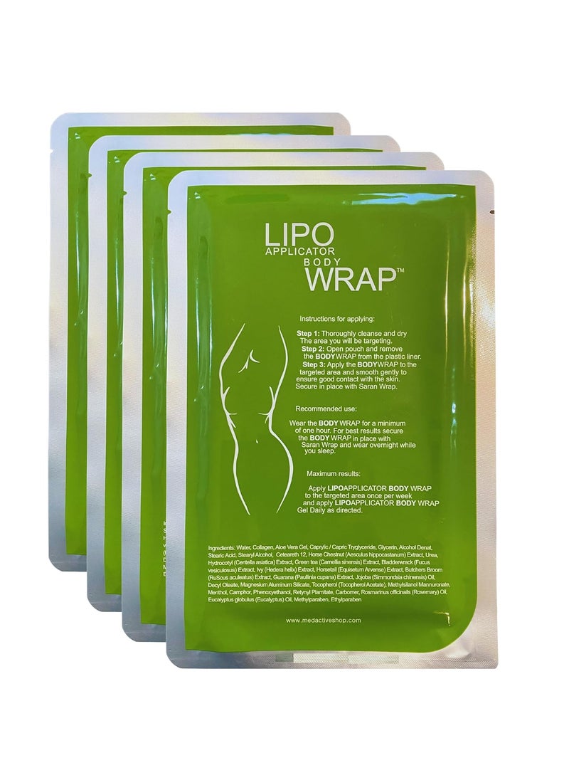 lipo applicator Ultimate Body Wrap with Guarana Green Tea and Seaweed Works for Stomach Belly Legs Arms Abdomen 4 Wraps 