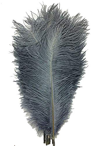 CENFRY 10pcs Ostrich Feathers 10-12inch Plumes for Wedding Centerpieces Home Decoration (Grey) - Image 1