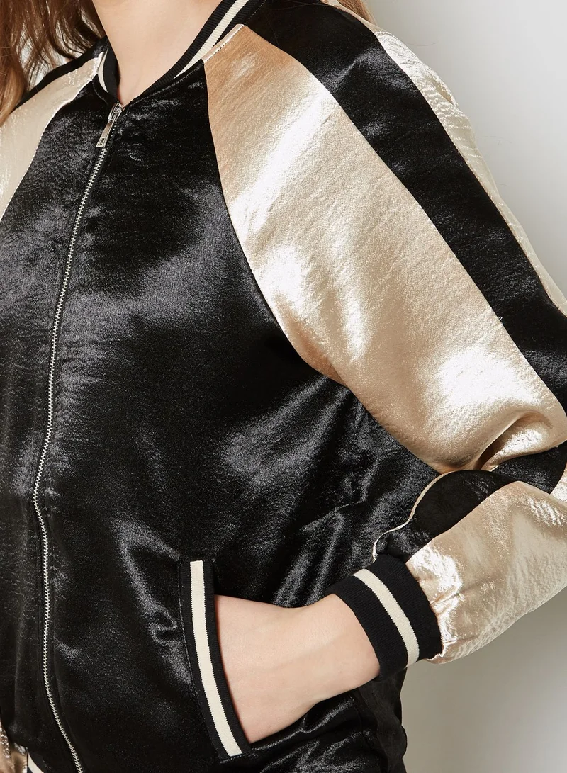 Ginger Embroidered Back Bomber Jacket