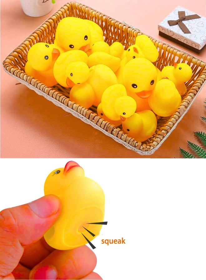 Chase Up Rubber Duck Mini Ducky Float Baby Shower Squeak Ducks Baby Bath Toy for Toddlers Boys & Girls 9 Pcs - Image 2