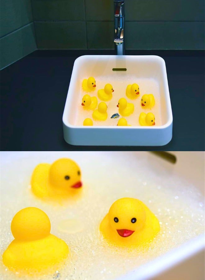 Chase Up Rubber Duck Mini Ducky Float Baby Shower Squeak Ducks Baby Bath Toy for Toddlers Boys & Girls 9 Pcs - Image 3