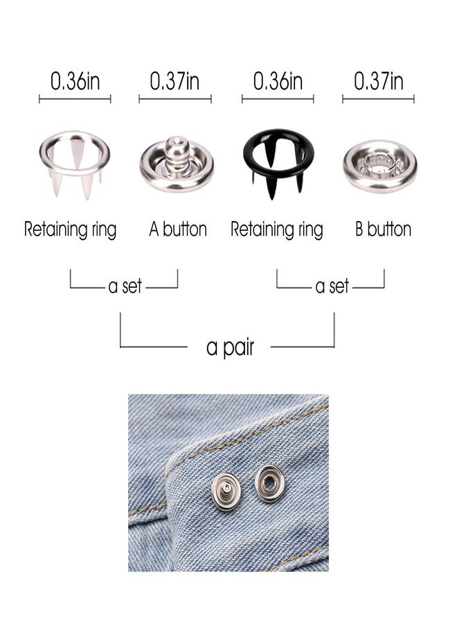 GTAAOY 100 Sets Metal Snaps Buttons, Fastener Pliers Press Tool Kit Perfect for DIY Crafts Clothes Hats and Sewing, Snap Button Fasteners Kit for Clothing Sewing (Colorful / 400 PCS) - Image 4