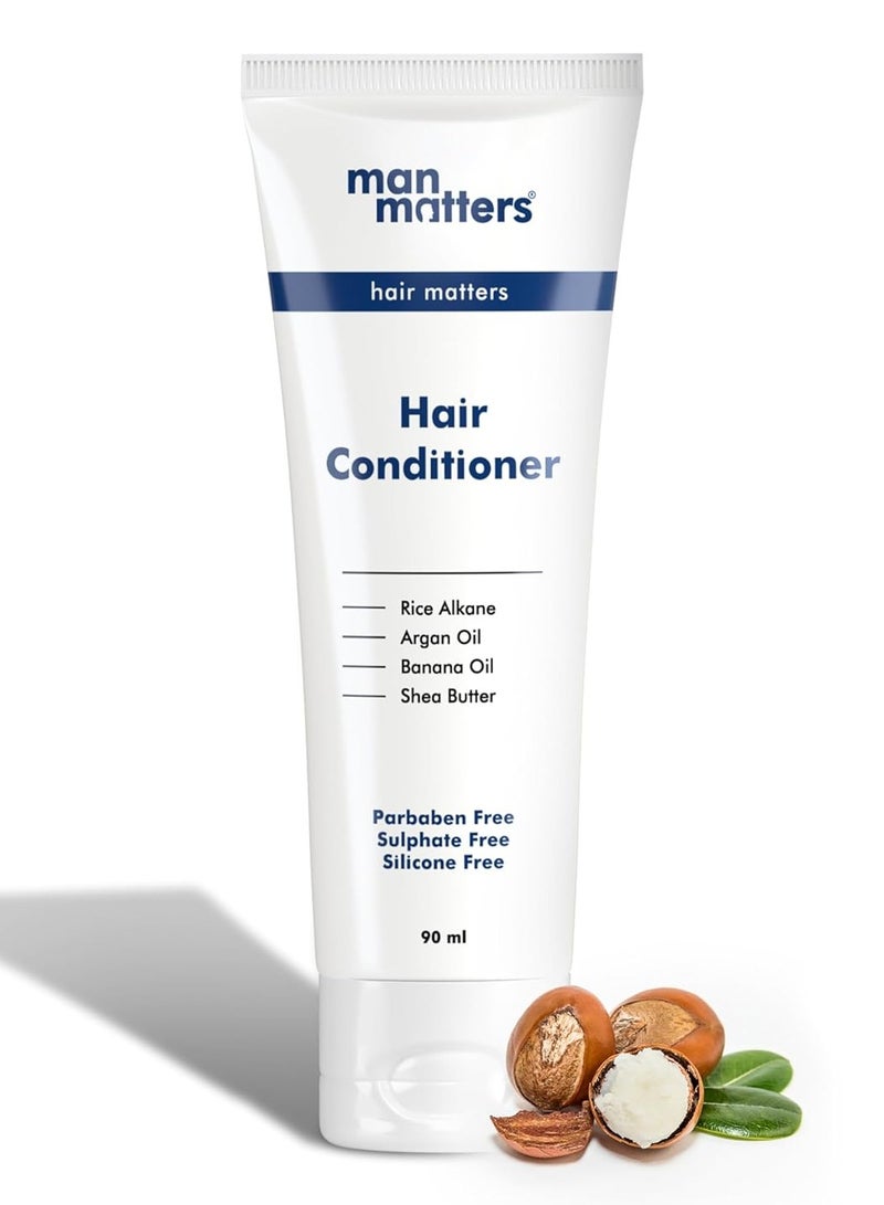 Man Matters Hair Conditioner 90Ml - Rice Alkane, Banana Oil, Shea Butter and Argan Oil - Repairs Dry and Damaged Hair, Reduces Frizz and Moisturises Hair - Sulphate and Paraben Free - 1 Count - Image 1