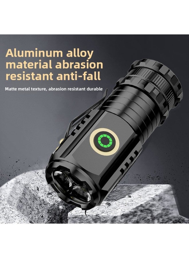 Generic LED Strong Light Long-range Flashlight Super Bright Mini Portable Small Flashlight Outdoor Multi-function Cap Lamp-Color:Sd-s350-1 Magnetic Flashlight + Data Cable + Battery + Box  - Image 5