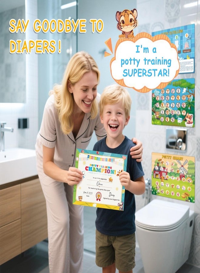 JIXZEN Potty Training Chart with 3 Animal Themes Potty Training Stickers, Fun Potty Reward Chart for Kids, Potty Sticker Chart for Toddlers Girls 1-3, 2-4, Potty Chart for Toddlers Boys Reward(15 PCS) - Image 5