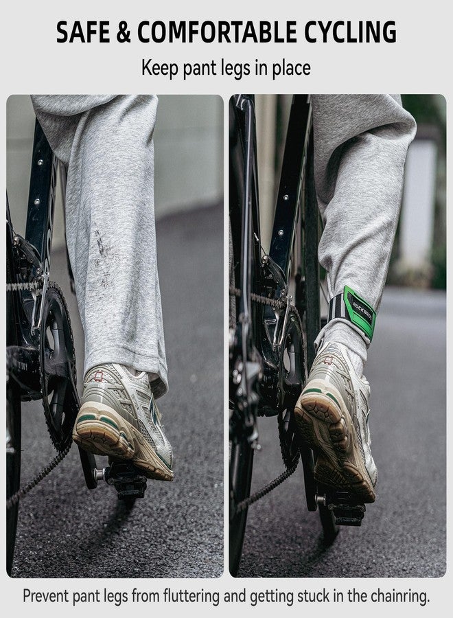 ROCKBROS Bicycle Ankle Leg Strap Safety Cycling Trousers Strap Bike Reflective Wrist Ankle Bind Bands Pant Leg Bands for Cycling Jogging Running Gear (Black) - Image 2