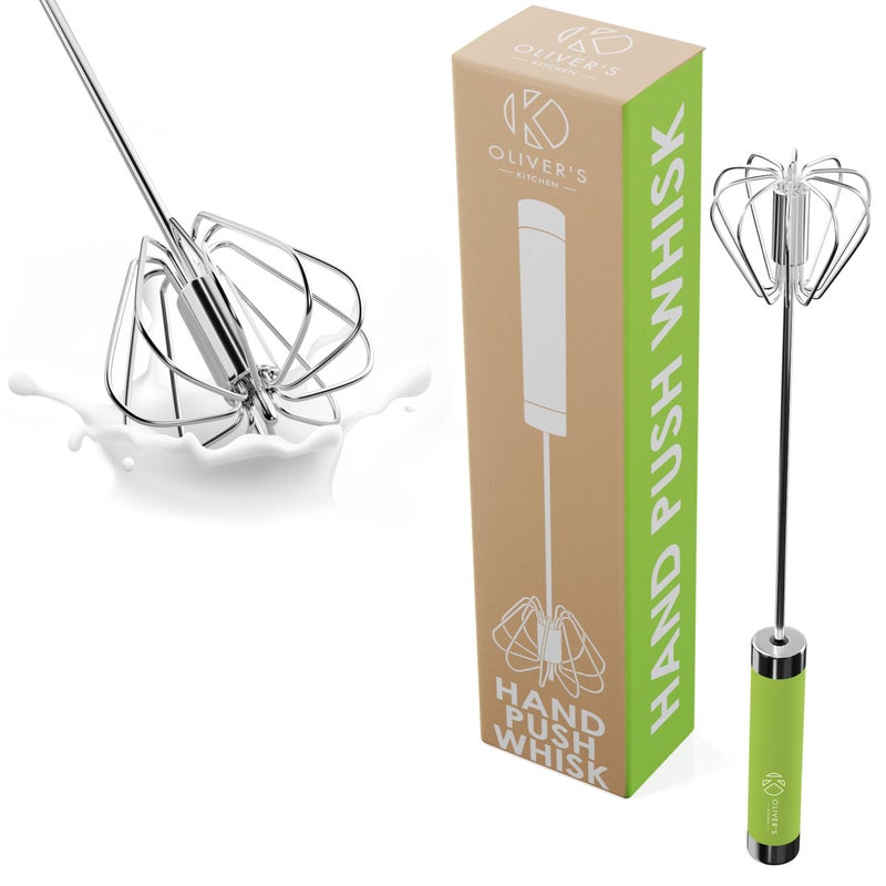Olivers Kitchen  Hand Whisk  for Effortless Blending Whisking Whipping Frothing Beating Stirring of Eggs Butter Coffee Cocktails and More No Batteries  Save Space  Easy to Clean