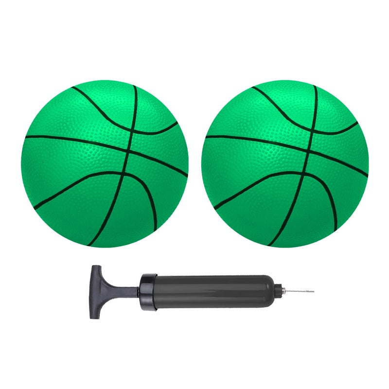 ABAJI Mini Basketballs Green 2 Pack 5 Set with Pump Needle Durable Material for Mini Hoop 3 Years Toddlers Kids Teenagers for Pool Indoors Outdoors - Image 3
