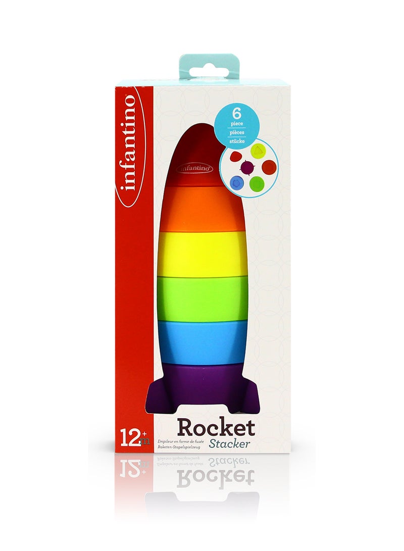 infantino لعبة الإبداع للأطفال - مجموعة صواريخ التكديس (مناسبة من 12 شهرًا) - Image 1