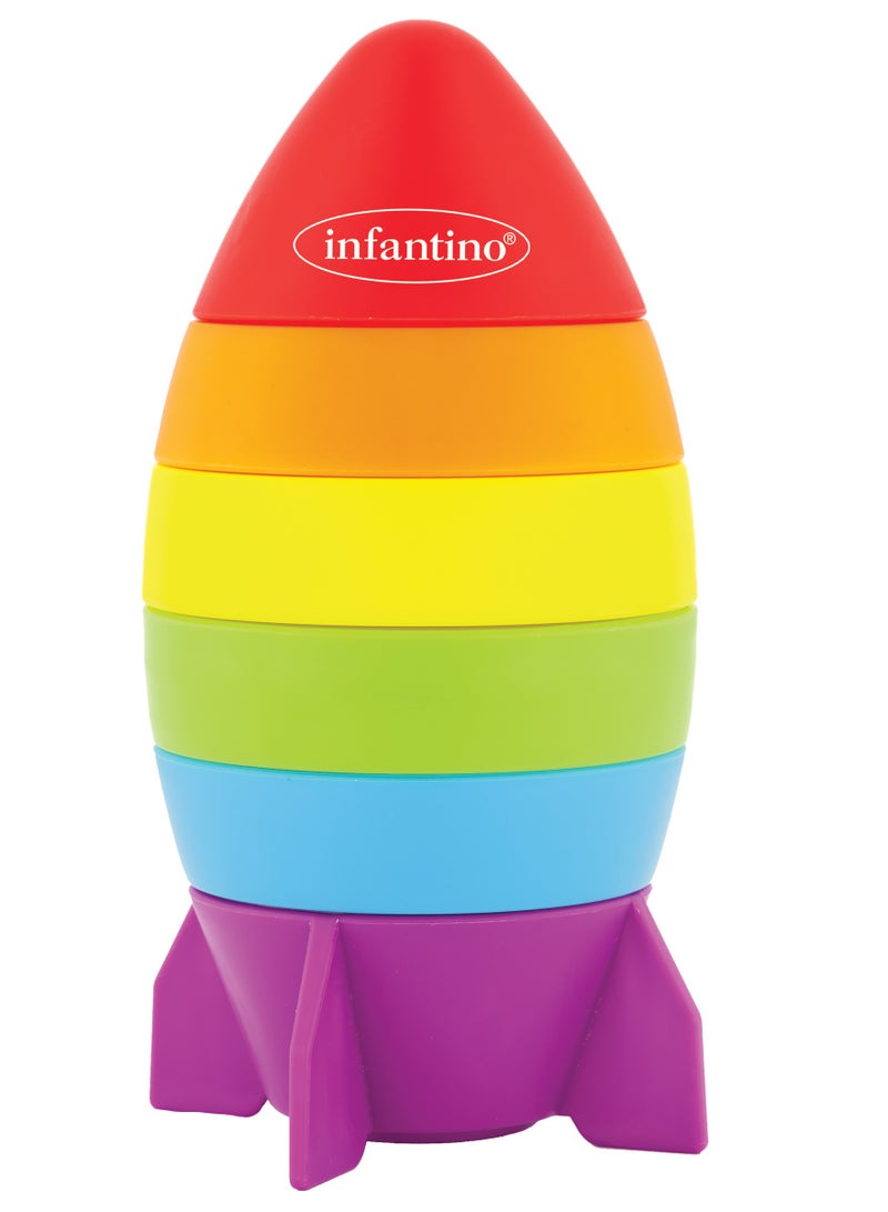 infantino لعبة الإبداع للأطفال - مجموعة صواريخ التكديس (مناسبة من 12 شهرًا) - Image 2