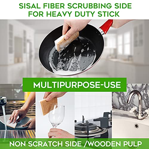 PANYEE Natural Sponges Kitchen 9Pack,Eco Friendly Non-Scratch Scrub Sponge,Biodegradable Sisal Scrubber with Compostable Dish Sponges for Kitchen Cleaning… - Image 5
