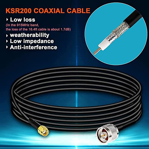 eifagur Waterproof 8dBi Long Range Cellular Ultra Distance LoRa Gateway Antenna Omni-Directional Glass Fiber LoRaWan 915MHz Antenna with 5M/16.4FT Cable for Helium RAK Hotspot HNT Finestra Miner Mining - Image 3