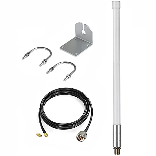 eifagur Waterproof 8dBi Long Range Cellular Ultra Distance LoRa Gateway Antenna Omni-Directional Glass Fiber LoRaWan 915MHz Antenna with 5M/16.4FT Cable for Helium RAK Hotspot HNT Finestra Miner Mining - Image 1