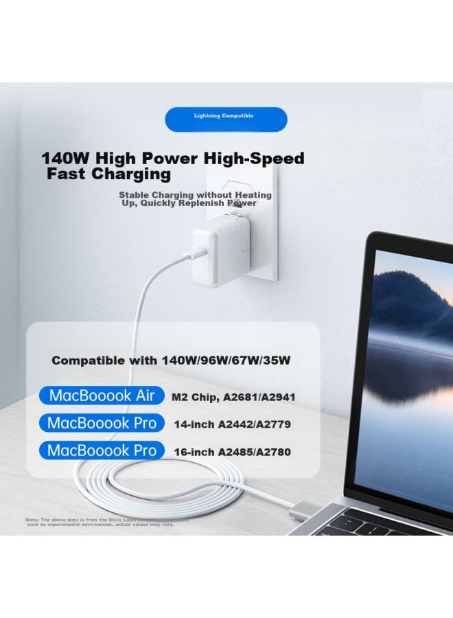 Mryc Macbook Pro A2442 A2681 Laptop Charger, Usb-c To Magsafe 3 Cable, M1 M2 Magnetic Air Power Adapter, Type-c - Image 5