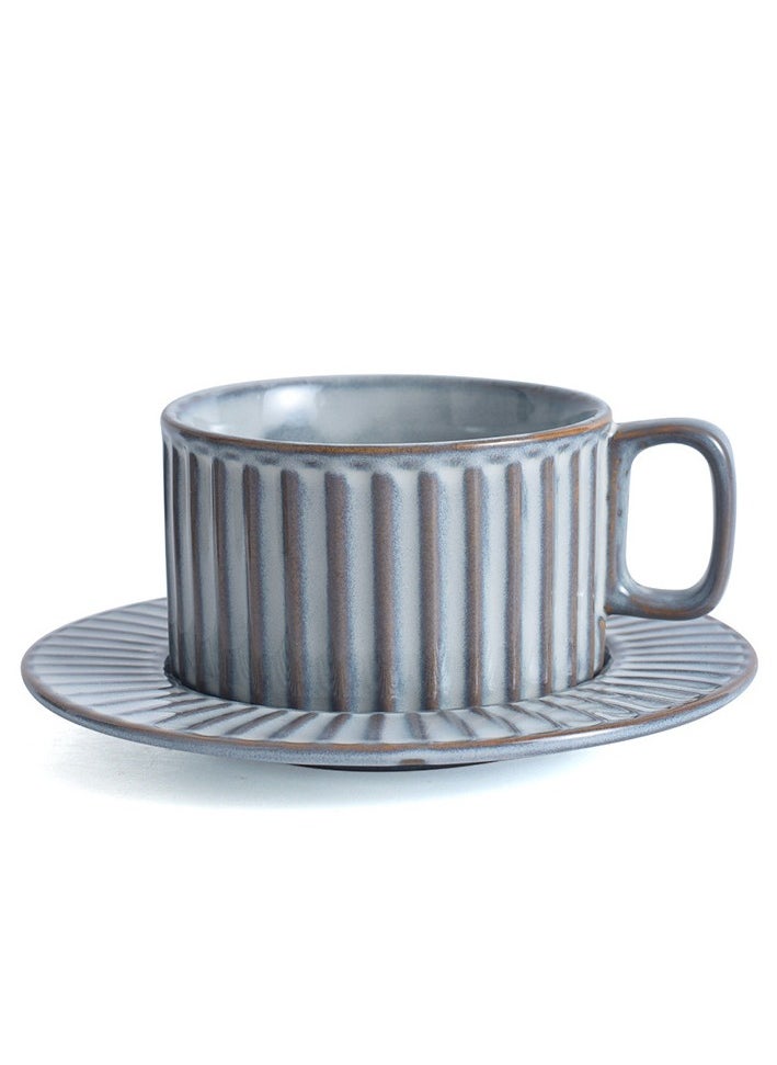 M MIAOYAN Kiln Retro Ceramic Coffee Cup and Saucer Set Creative Souvenir Cup Afternoon Tea Latte Mugs  - Image 1