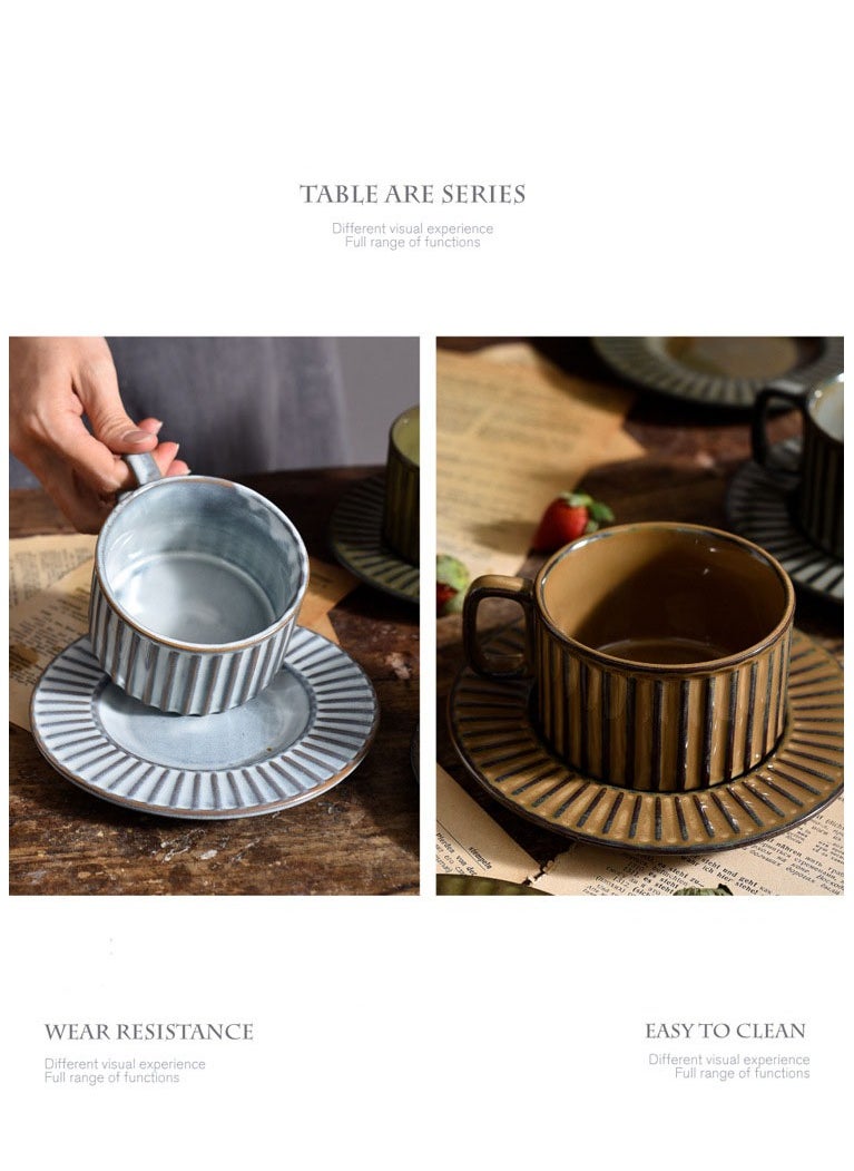 M MIAOYAN Kiln Retro Ceramic Coffee Cup and Saucer Set Creative Souvenir Cup Afternoon Tea Latte Mugs  - Image 2