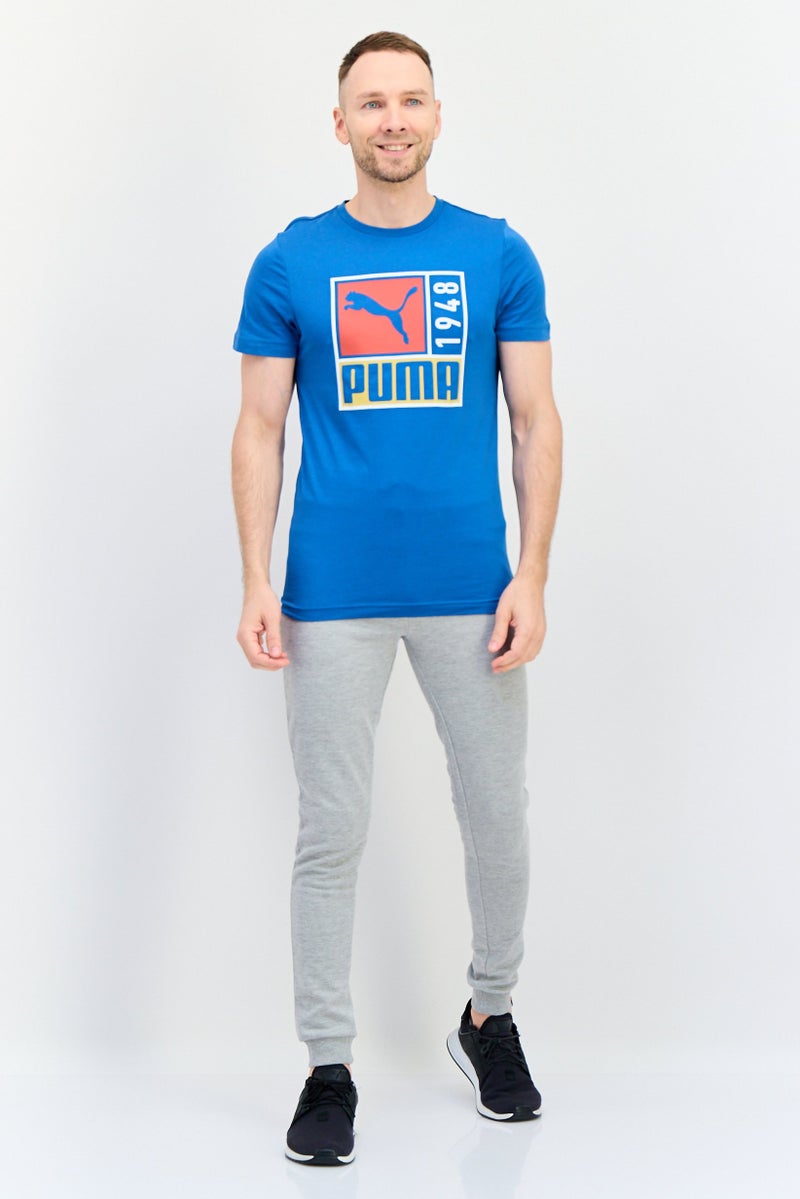 PUMA تي شيرت رياضي للرجال بأكمام قصيرة مناسب للخارج، أزرق - Image 4