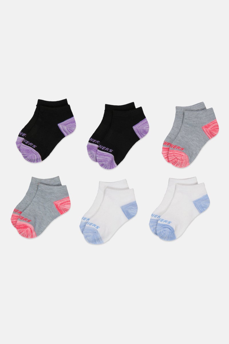 SKECHERS Toddlers Girl 6 Pairs Brand Logo Low Cut Sock, Multicolor - Image 3