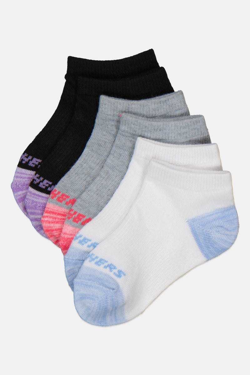 SKECHERS Toddlers Girl 6 Pairs Brand Logo Low Cut Sock, Multicolor - Image 1