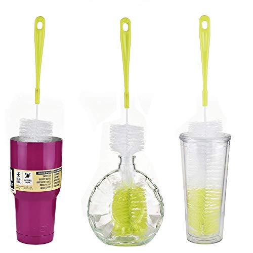 YETI SWAB Bottle Cleaning Nylon Brush 16 inch Long x 2.17 inch Extra Wide Cleaner for Washing Decanter, Thermos (Yellow) - Image 3