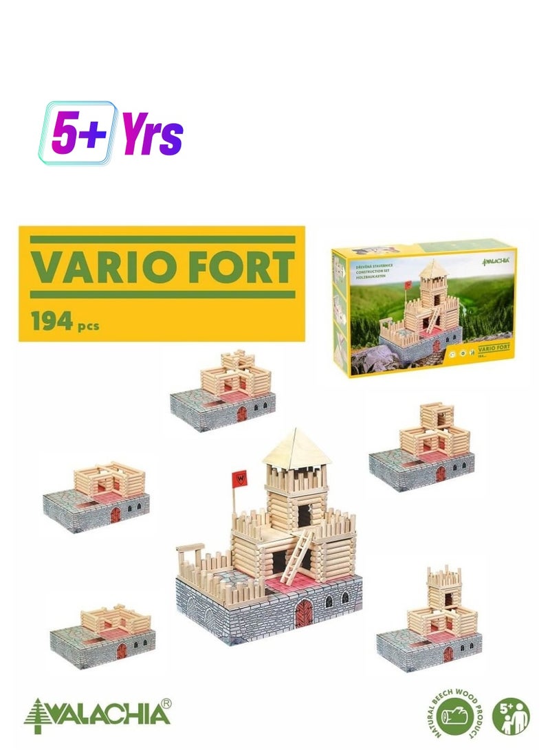 WALACHIA Vario Fort 194 Pieces Wood Building Toy - Image 1