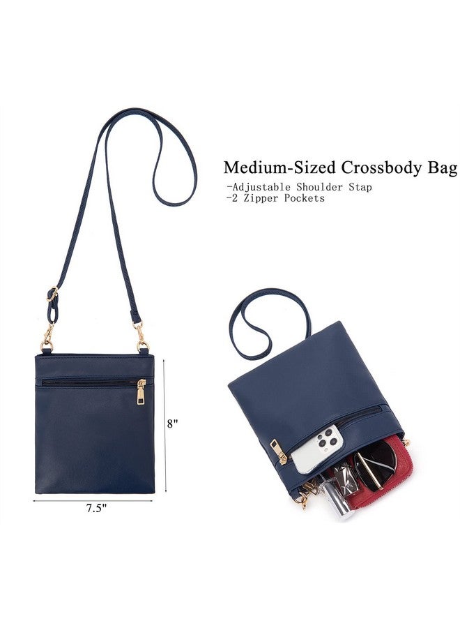 Idesort Large Crossbody Bags Ladies Shoulder Handbags Purse and Wallet Set for Women Hobo Purses NavyBlue - Image 2