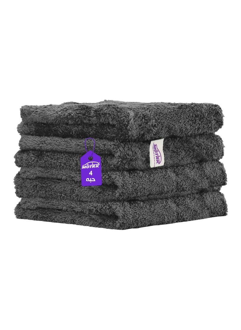 MOTRK Microfiber Towels, Microfiber Detailing Towels – Coral Fleece Care Towel, Extra Thick Dual-Sided, Super Absorbent Car Washing & Polishing Cloth, 40x40cm – 4 Pack  - Image 1