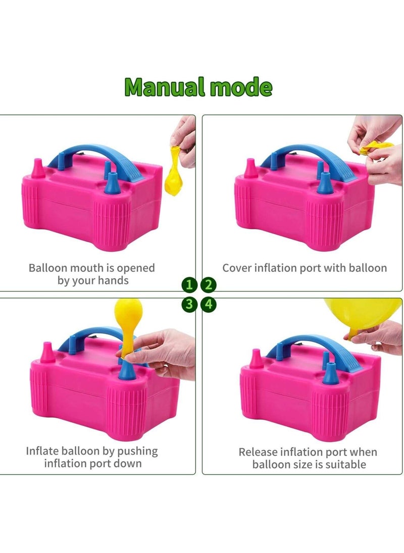 BORTONY Electric Air Balloon Pump Portable Inflator Dual Nozzle Globos Machine Air Balloon Blower Buddy for Party Balloon Arch and Column Stand  - Image 3