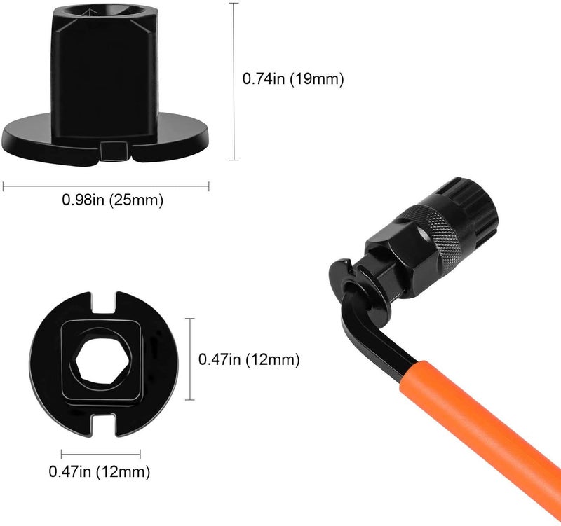Oumers Bike Cassette Removal Tool with Chain Whip and Auxiliary Wrench Bicycle Sprocket Removal Tools, Bicycle Cassette Lock Ring Removal Freewheel Remover Wrench Sprocket Remover - Image 5