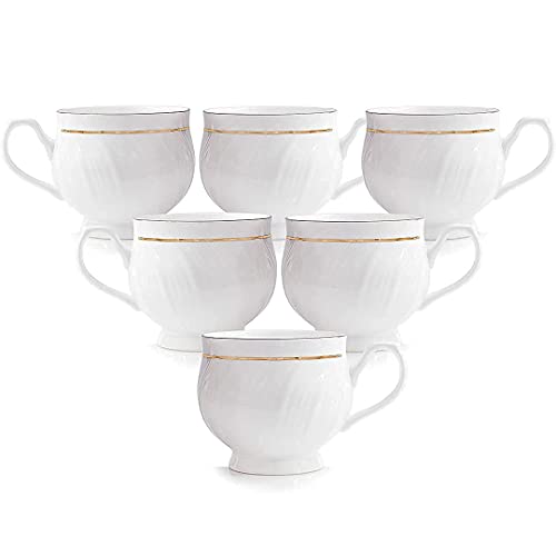 RAINCART Bone China White Color Tea Cup Set of 6 Pieces, (Kareena Cup 150 ml) - Image 2