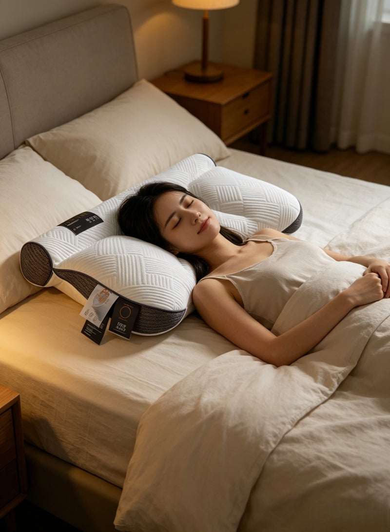 Neck Support Pillow, Cervical Pillow Cozy Sleeping, Adjustable Ergonomic Sleeping Pillows Filling with PE Hose, Neck Pain Relief Pillow, Orthopedic Bed Pillow for Side Back Deep Sleep - Image 4
