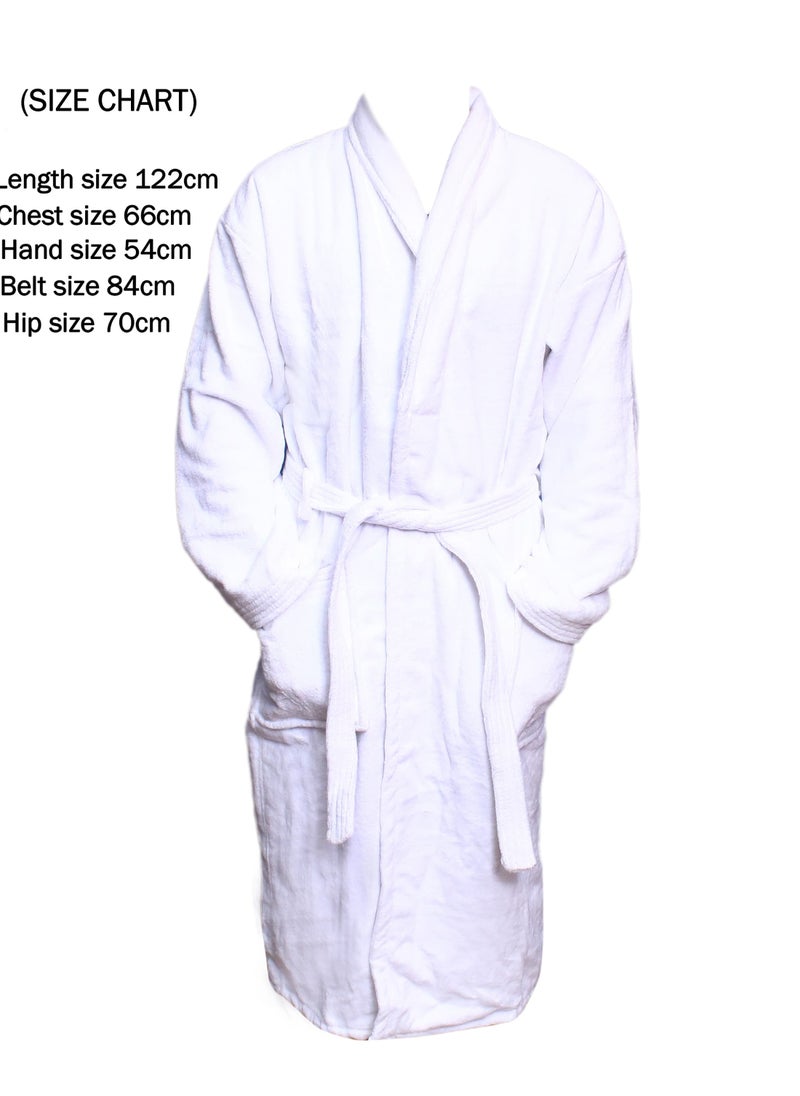 AZM - Bathrobe – 400 GSM 100% Cotton Terry Silky Soft Spa Quality Comfort – Shawl Collar & Pocket - Image 1