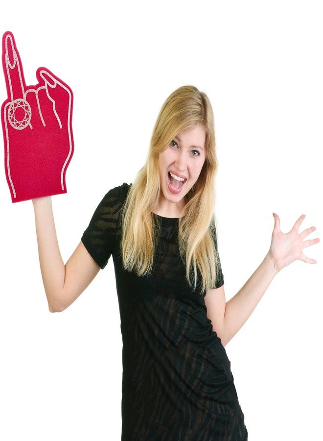 Funstitution Engagement Foam Fingers | 18x10.9 Inch Bachelorette Party Accessories | Bride Gifts for Bachelorette Party for Bridal Showers | Bride to Be and Bridesmaid Foam Ring Hand - Image 5