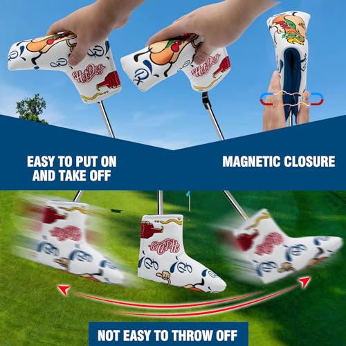 BAIRBRE Golf Putter Covers Hotdog Golf Mallet Putter Headcover Blade Putter Covers Leather Golf Headcover with Magnetic Golf Club Covers for Scotty Cameron Taylormade Titleist Odyssey - Image 2