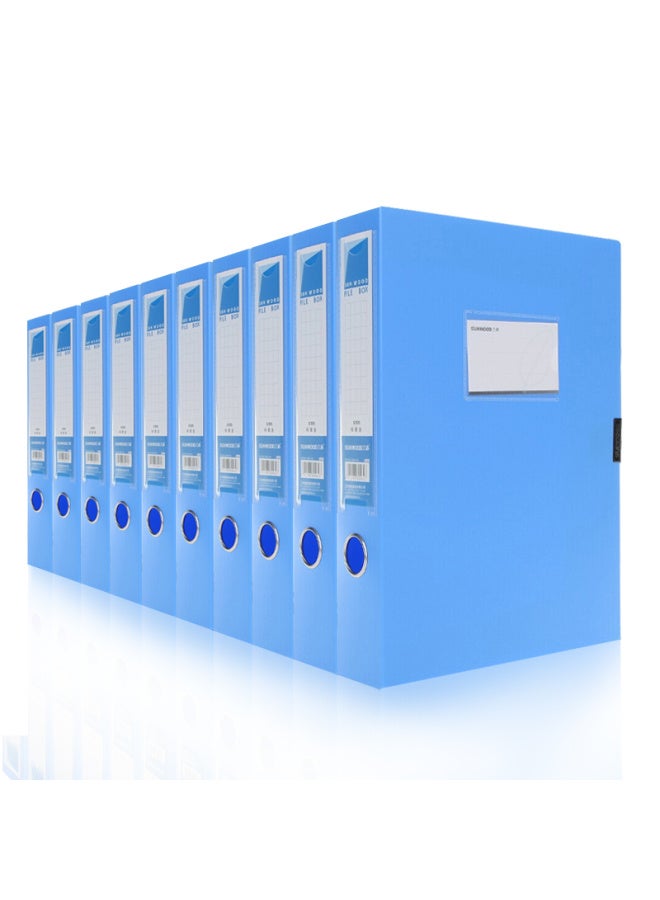 Sunwood 10-pack A4/55mm Thick Velcro File Boxes/doent Storage/organizer For Classification And Receipts, Bright Blue, S-55 - Image 4